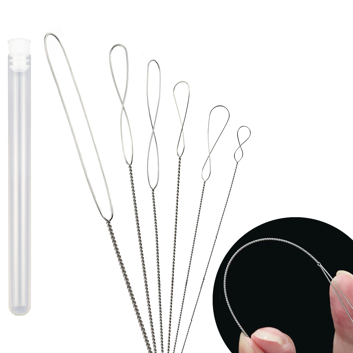 Beading Needle Fine - 6 pz/lotto 0.2-0.7mm Twisted Pin gioielli
